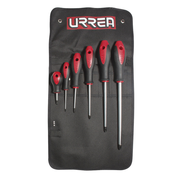 Urrea Bimaterial Screwdriver, Set of 6 Pieces (Phillip type) 8600A